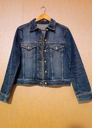 Жіноча джинсова куртка h&m синього кольору