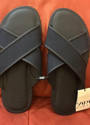 Мужские шлёпанцы zara, подошва полиуретан, р.eur43/27,5 см