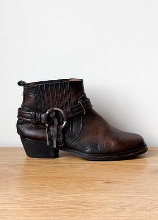 Diesel squar harless кожаные женские ковбойки байкерские ботинки 37 -24 см