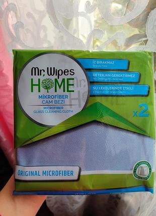 Серветка з мікрофібри для дзеркал та скла mr.wipes
