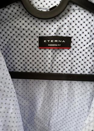 Сорочка чоловіча eterna блакитна у горох, розмір 42 2