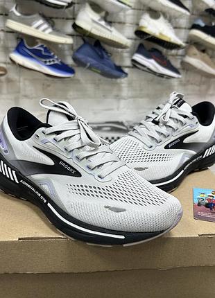 Жіночі кросівки brooks adrenaline gts 23 для бігу тренувань залу спортивні сітка сірі легкі на піні оригінал бу 40 р бігові стильні мʼякі брукси