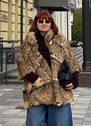 Шуба оцелот леопард кімоно оверсайз 80 см