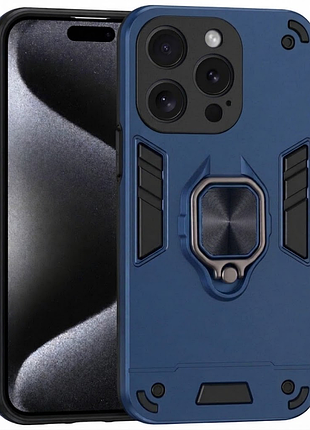 Чохол fiji defence для apple iphone 14 pro протиударний бампер з кільцем підставкою dark blue