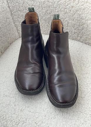Чоловічі шкіряні черевики челсі polo ralph lauren talan leather chelsea boots темно-коричневі