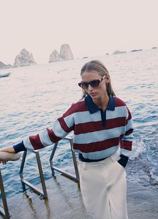 Светр поло жіночий в смужку zara new