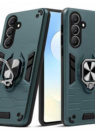 Чохол fiji defence для samsung galaxy a57 5g (a576) захистний бампер з кільцем підставкою green