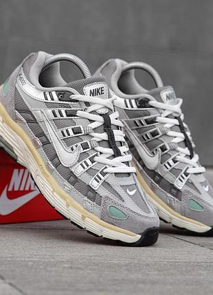Чоловічі кросівки nike p-6000 світло сірі термо зимові з натуральної шкіри міцні на хлопця молодіжні з нейлону водостійкі найк