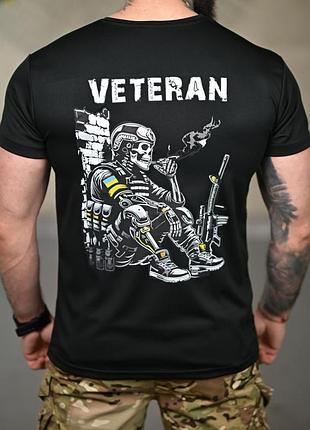 Футболка тактическая мужская selion veteran черная синтетика лето