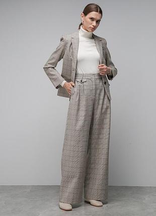 Штани в клітинку модель палаццо, широкі!👖{можливий обмін}