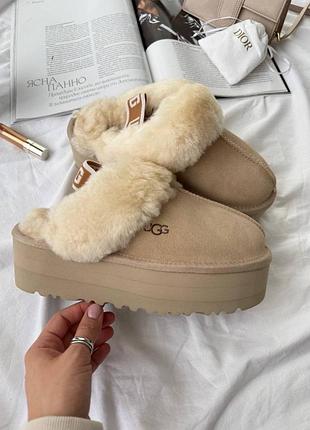 Жіноче взуття ugg funkette бежеві овчина