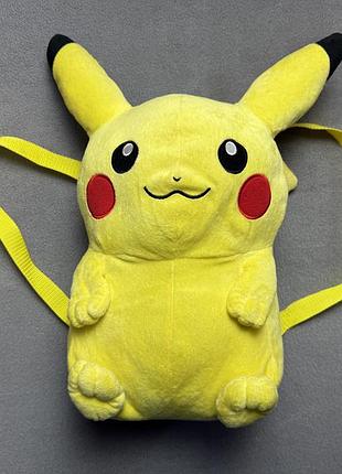 Pokémon плюшевый рюкзак пикачу 46 см желтый детский мягкая игрушка с карманом на молнии покемон pikachu аниме подарок ребенку для мальчика девочки