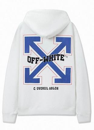 Off-white мужское худи белое s-xxl