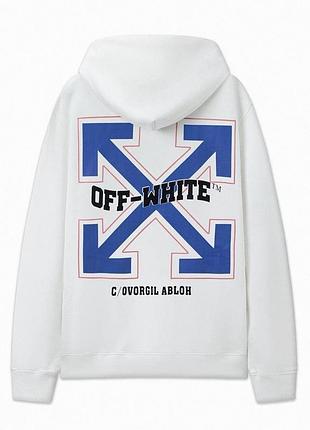 Брендовое белое худи off-white для мужчин s-xxl