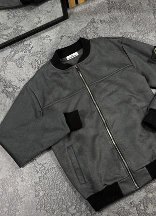 Графитовый бомбер stone island s-xxl демисезонный