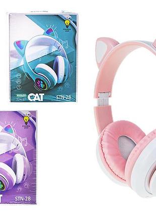 Детские блютуз наушники led cat ear stn-28/viv23m/stn-23m/aa10-2/p10-2