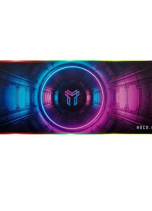 Ігровий килимок hoco gm864 edge rgb 800x300x3 мм для миші та клавіатури 13 режимів підсвічування чорний