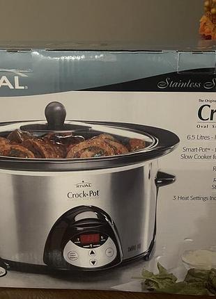 Повільноварка rival crock-pot smart-pot 6.5 л нержавіюча сталь