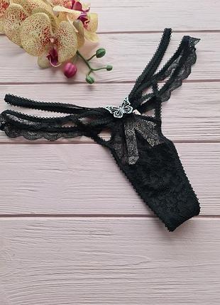 Трусики стринги rose lace butterfly hardware victoria´s secret 4