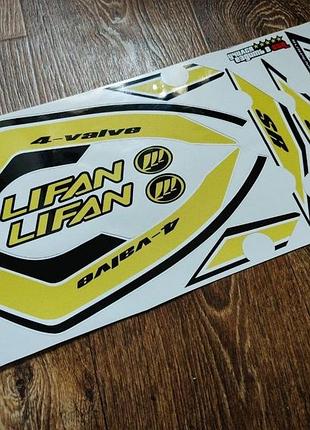 Чорні з жовтим lifan ліфан наклейки на мотоцикл мопед лифан скутер sr ср 220 на бак і пластик бічний графика