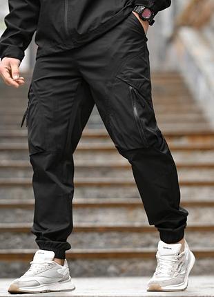 Чоловічі штани карго xenox чорні (black), легкі міські штани, розміри s-xxl