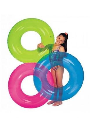 Надувной круг transparent tubes intex 59260, для взрослых и детей 76 см