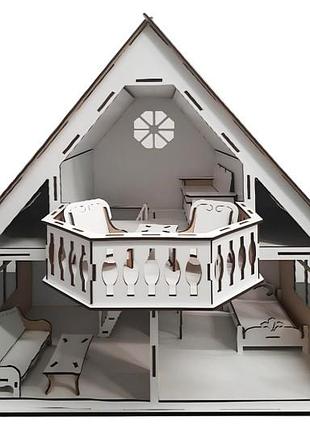 Кукольный домик ам-1.06 «country house» белый 47*38*51 см