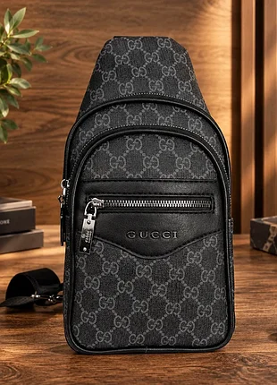 Мужская сумка бананка стиль коач на грудь, сумка-бананка слинг coach премиум качество 1965