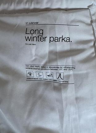 Белая теплая парка zara 8