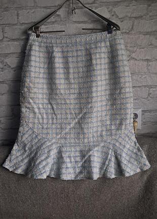 Нежная твидовая юбка годе в клетку от collection l.