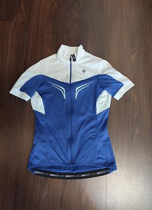 Велоджерсі жіноча specialized синьо-біла
