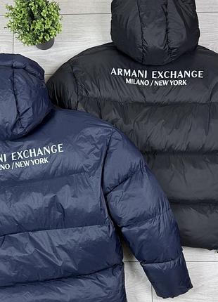 Куртка armani exchange стьобана з капюшоном та написом