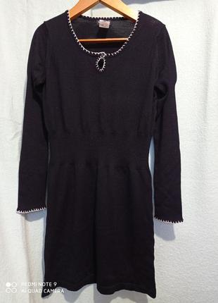 38 элегантное шерстяное красивое меринос мериносовая шерсть платье agnes b. paris1 фото