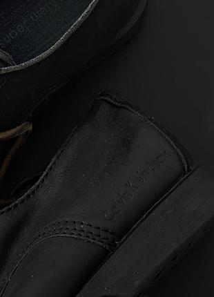 Туфлі чоловічі calvin klein jeans шкіряні чорні на шнурівці
