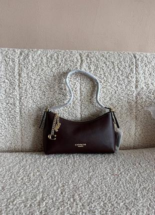 Сумка жіноча coach emilia shoulder bag шкіряна бордова