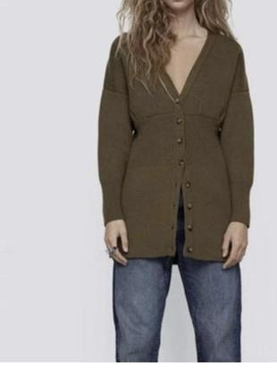 Подовжений светр кардиган zara