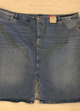 Джинсова спідниця міді батал m&s, uk30