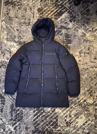 Підліткова зимова куртка tommy hilfiger темно-синя 168-174 см оригінал