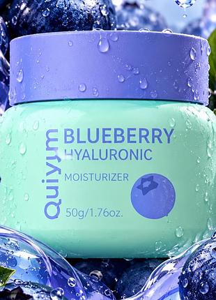 Зволожувальний крем для обличчя quiyum blueberry hyaluronic moisturizer, 50 г