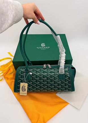 Жіноча сумка goyard зелена з геометричним принтом