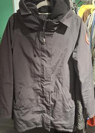 Куртка парка canada goose чорна з капюшоном