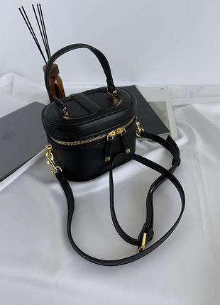 ✨ чорна мінісумочка vanity case з золотистою фурнитурою / брендова сумка-косметичка через плече