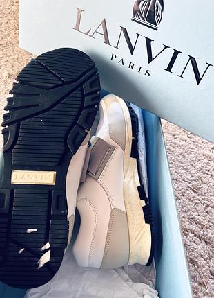Новые в коробке премиальные кожаные кроссовки французский люкс бренд lanvin оригинал размер 41, 41.5 указан размер 7, стелька 26.5, 27 см