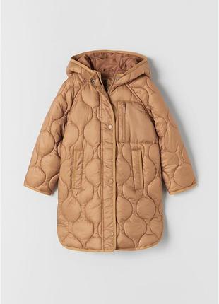 Стеганое демисезонное пальто / куртка zara kids 13-14р