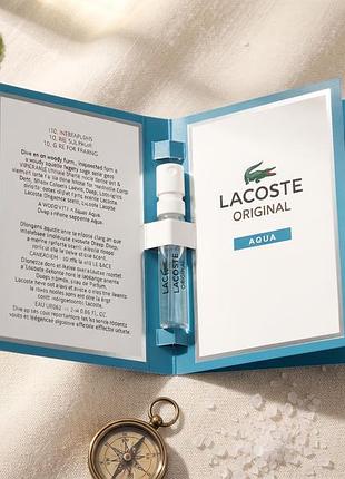 Парфюмированная вода (пробник) lacoste original aqua eau de parfum для мужчин, 2 мл