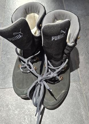 Черевики puma зимові високі чорно-сірі зі шнурівкою