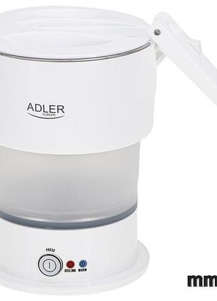 Силиконовый туристический чайник adler ad 1377 white 0,6l для путешествий