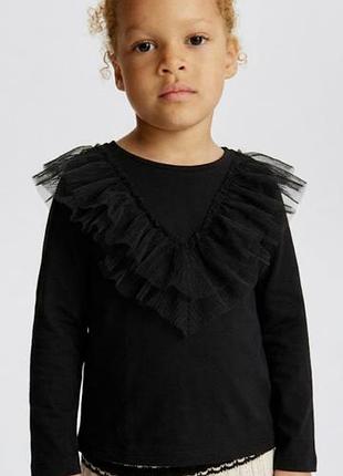 Лонгслив кофта на девочку с рюшами h&m 6-7 лет