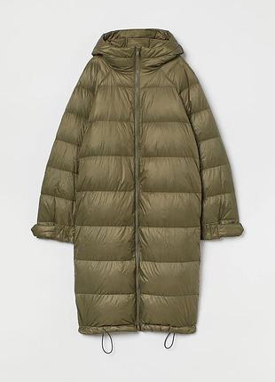 Довгий пуховик h&m  80% пух/ 20% перо