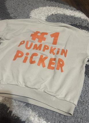 Кофта бежева з принтом pumpkin picker 2